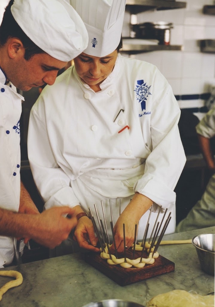 Demetrios and a fellow chef during pastry training