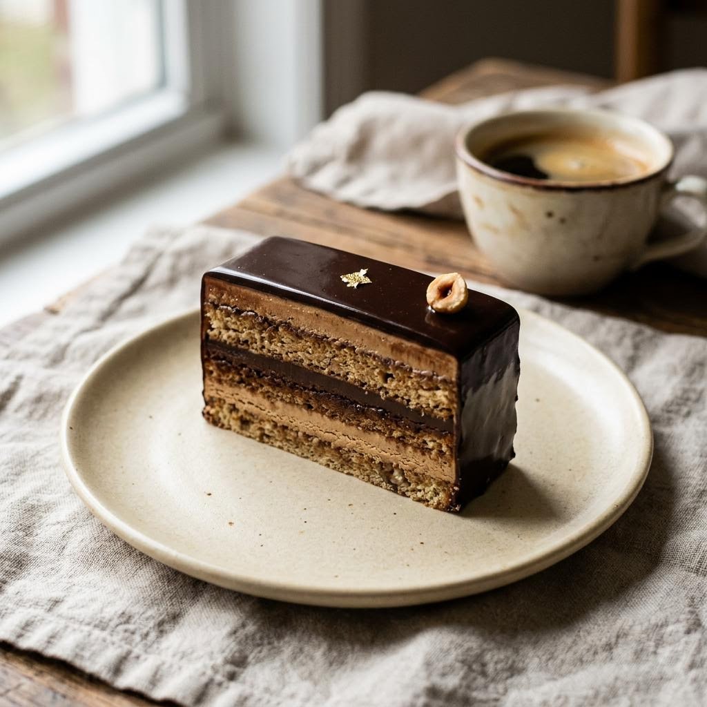 Espresso Hazelnut Opera Cake